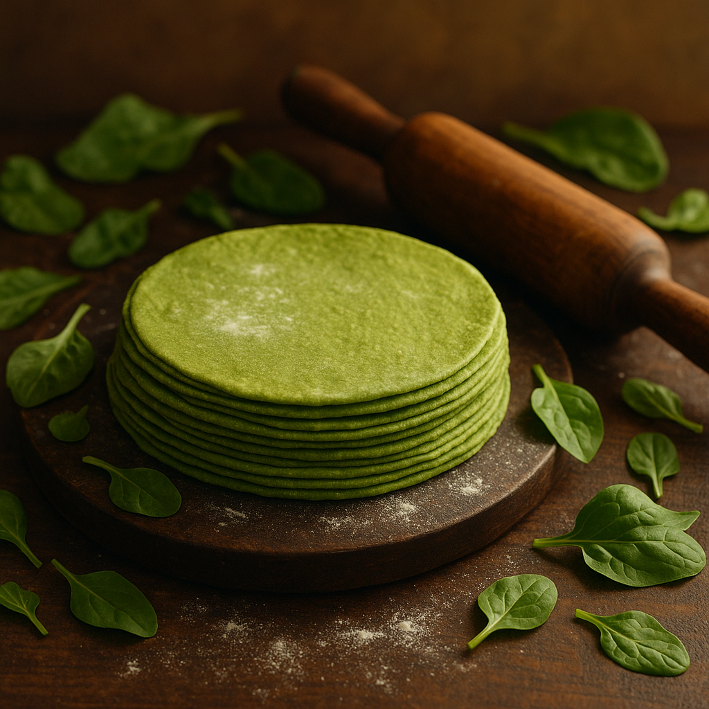 whole wheat uncooked rolled spinach chapati