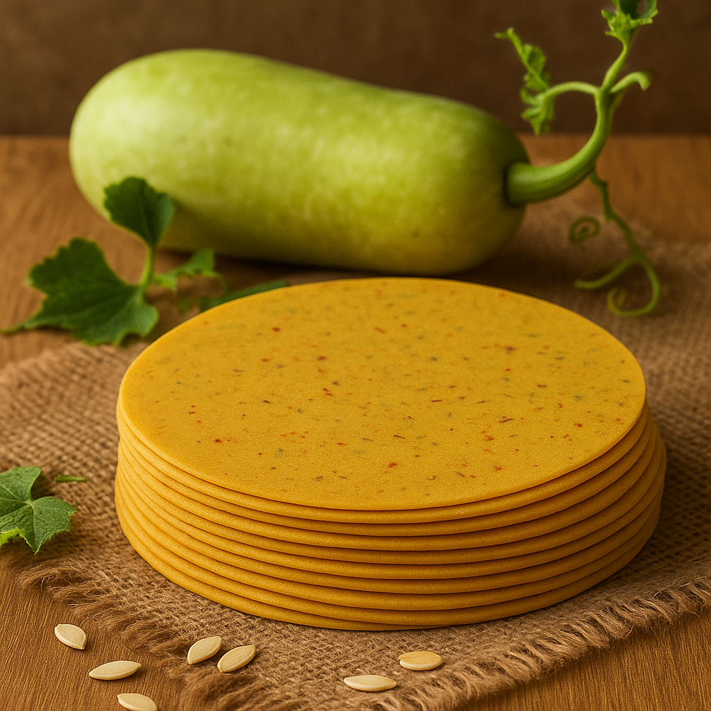 whole wheat uncooked rolled Lauki chapati