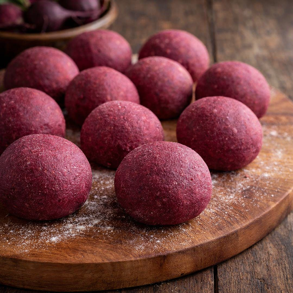 whole wheat Beetroot dough balls